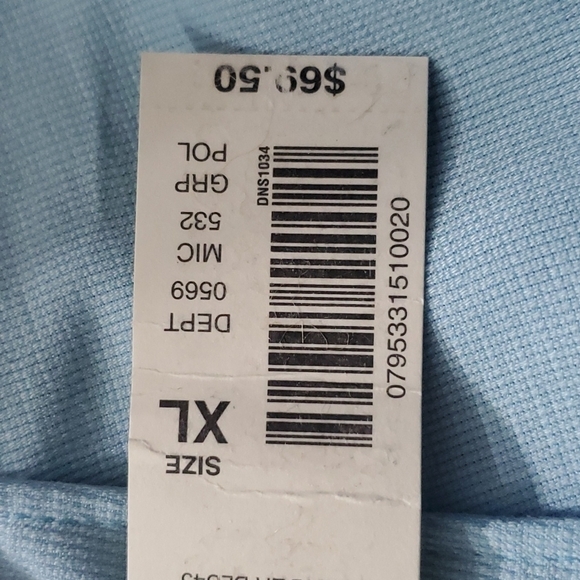 NWT Roundtree & Yorke Caribbean Powder Blue Pearl Snap Short Sleeve Shirt - XL - Picture 5 of 5